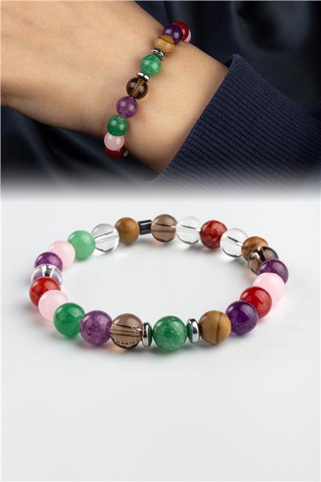 Çakra Doğal Taş Küre Kesim Karışık 8mm Bileklik