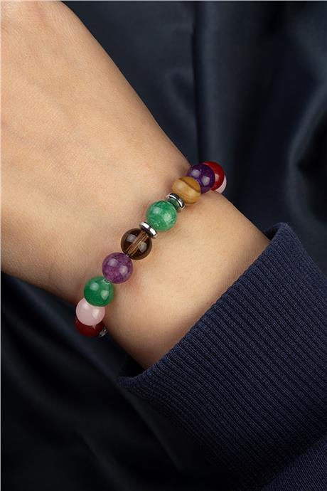 Çakra Doğal Taş Küre Kesim Karışık 8mm Bileklik