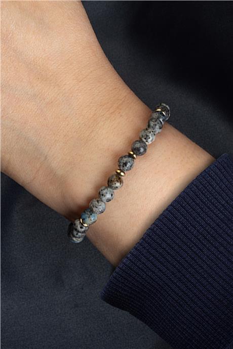 Sıkma Doğal Taş Mavi - Karışık Küre Kesim 6mm Bileklik