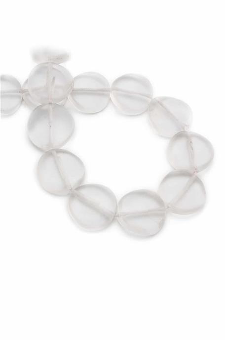 Sıkma Doğal Taş Parlak Şeffaf Daire Kesim 18x5mm Dizi [B+]