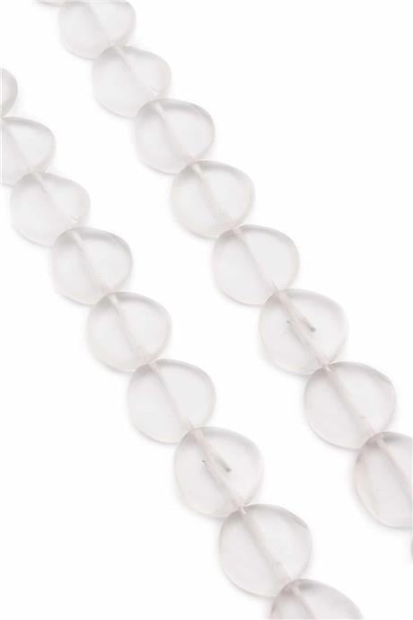 Sıkma Doğal Taş Parlak Şeffaf Daire Kesim 18x5mm Dizi [B+]