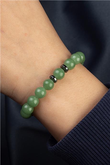 Sıkma Doğal Taş Sıkma Yeşil Küre Kesim 8mm Bileklik