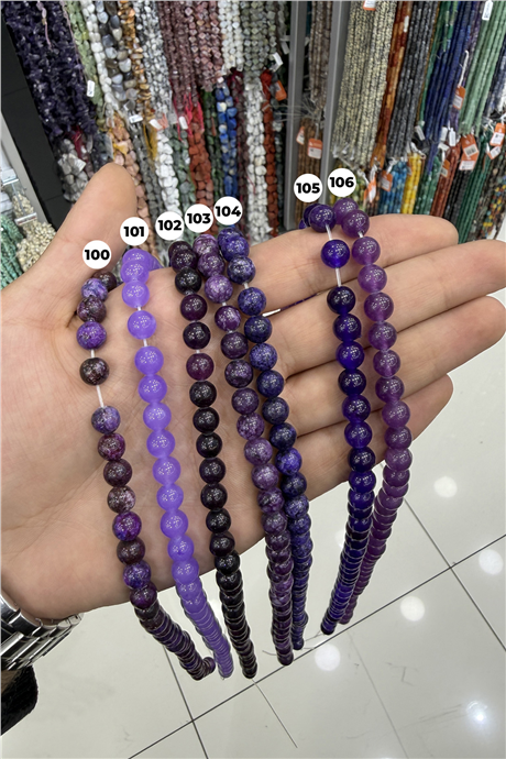 Sıkma Küre Kesim 8mm Yarı Değerli Doğal Taş Diziler