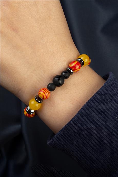 Sıkma Malakit Cam Doğal Taş Taraftar Bilekliği