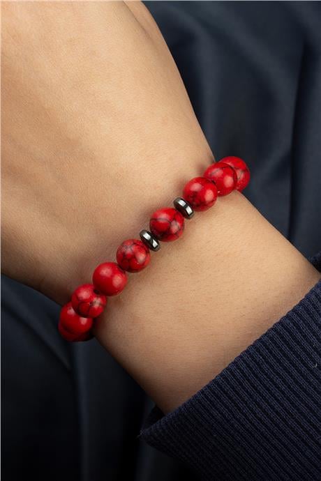Sıkma Mercan Doğal Taş Küre Kesim 8mm Bileklik