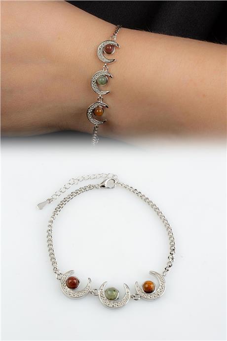 Sıkma Renkli Kristal Zincir Bileklik