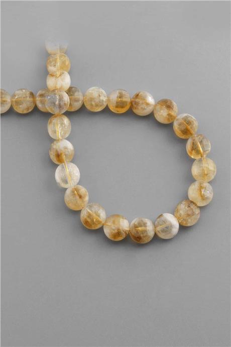 Sitrin Doğal Taş Daire Faset Kesim 10mm Dizi