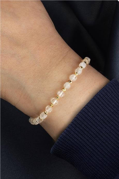 Sitrin Doğal Taş Faset Küp Kesim Makrome Bileklik