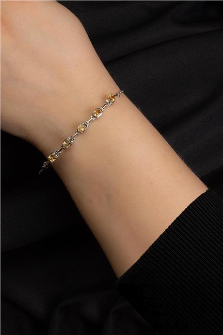 Sitrin Doğal Taş Zincir Bileklik