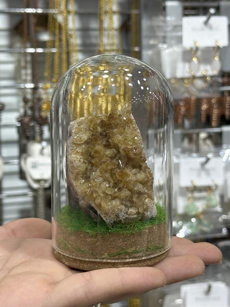 Sitrin Taşı Cam Fanus