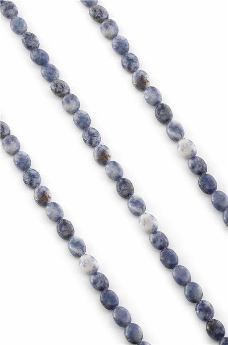 Sodalit Doğal Taş Oval Kesim 8x10mm Dizi