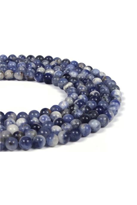 Sodalit Doğal Taş Parlak Küre Kesim 4mm Dizi