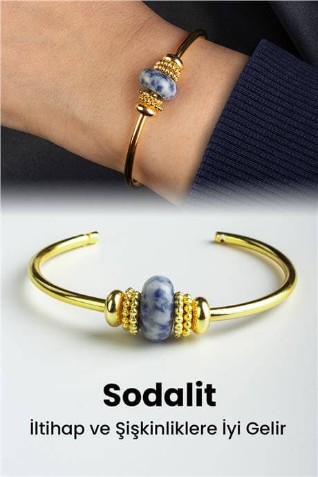 Sodalit Doğal Taş Rondela Kesim Pandora Bilezik
