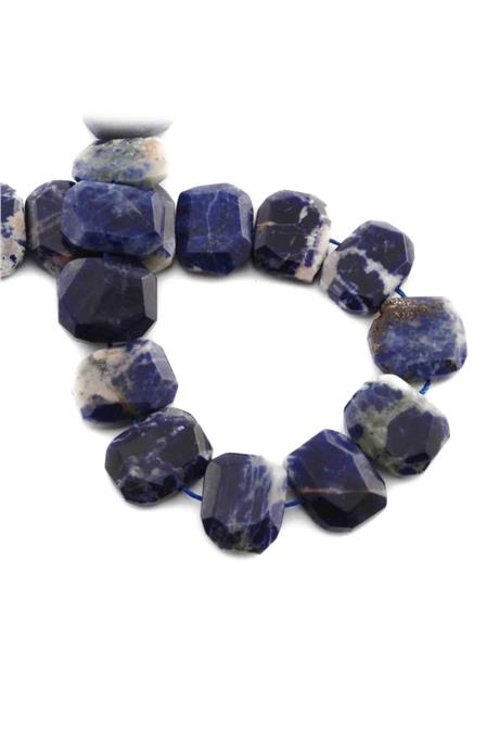 Sodalit Doğal Taş Yassı Dikdörtgen Kesim 20x15mm Dizi