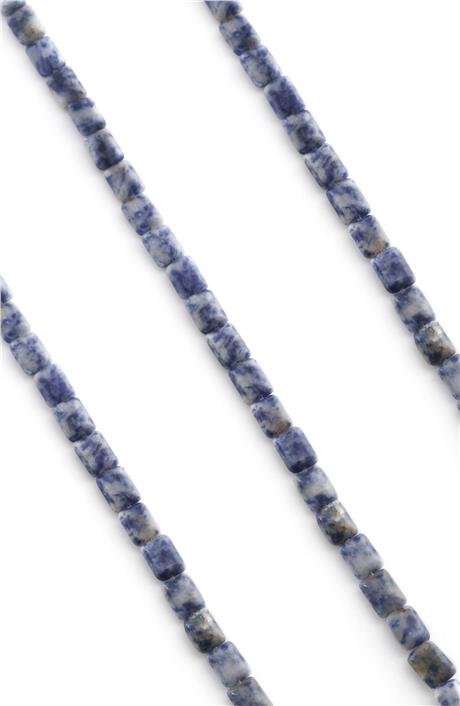 Sodalit Doğal Taş Parlak Açık Mavi Yassı Dikdörtgen Kesim 6x8mm Dizi [AA]