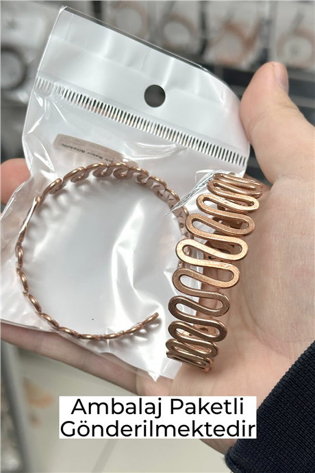 Spiral Sarmal Kabartmalı Ayarlanabilir Unisex Bakır Bileklik