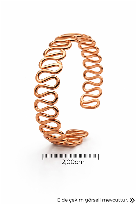 Spiral Sarmal Kabartmalı Ayarlanabilir Unisex Bakır Bileklik