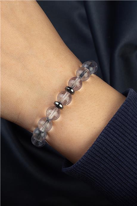 Topaz Doğal Taş Küre Kesim Mavi 8mm Bileklik