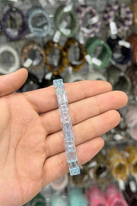 Topaz Taşı Kare Kesim Doğal Taş Bileklikler [AA]