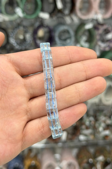 Topaz Taşı Kare Kesim Doğal Taş Bileklikler [AA]