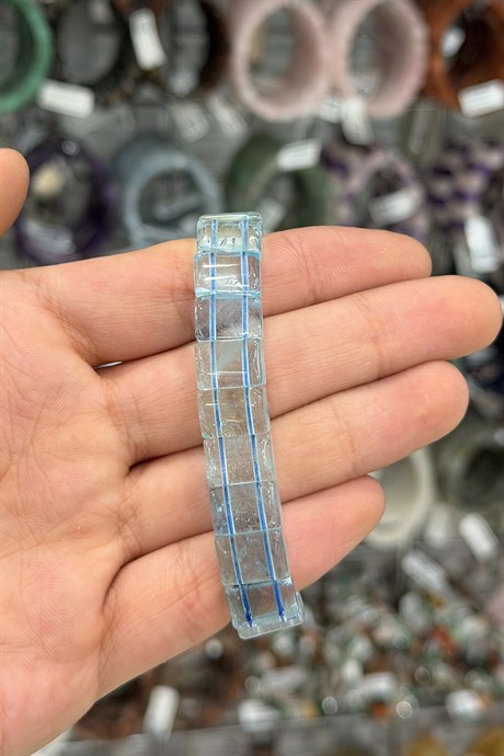 Topaz Taşı Kare Kesim Doğal Taş Bileklikler [AA]