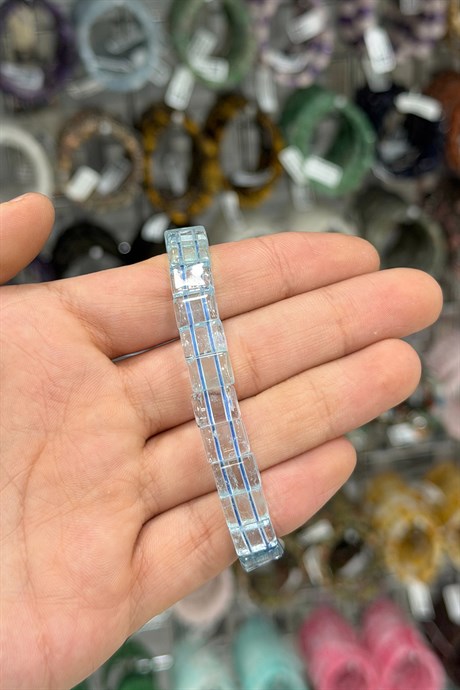 Topaz Taşı Kare Kesim Doğal Taş Bileklikler [AA]