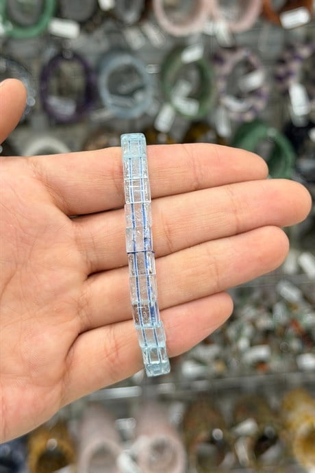 Topaz Taşı Kare Kesim Doğal Taş Bileklikler [AA]