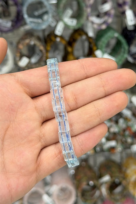 Topaz Taşı Kare Kesim Doğal Taş Bileklikler [AA]