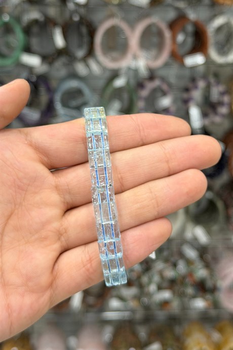 Topaz Taşı Kare Kesim Doğal Taş Bileklikler [AA]
