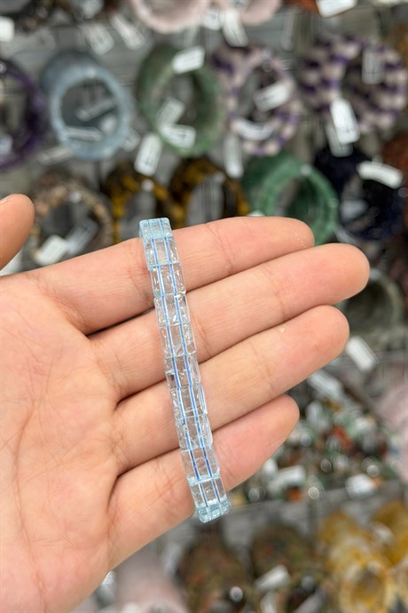 Topaz Taşı Kare Kesim Doğal Taş Bileklikler [AA]