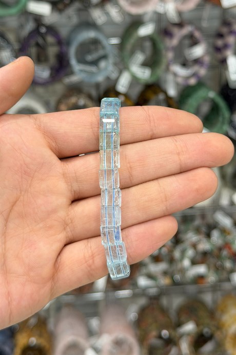 Topaz Taşı Kare Kesim Doğal Taş Bileklikler [AA]