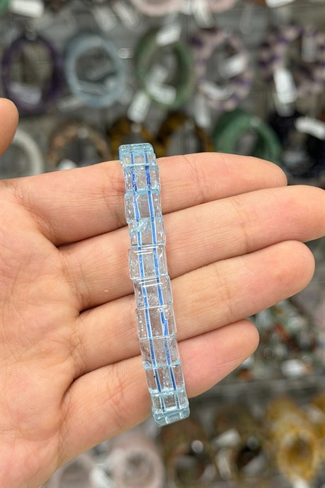 Topaz Taşı Kare Kesim Doğal Taş Bileklikler [AA]