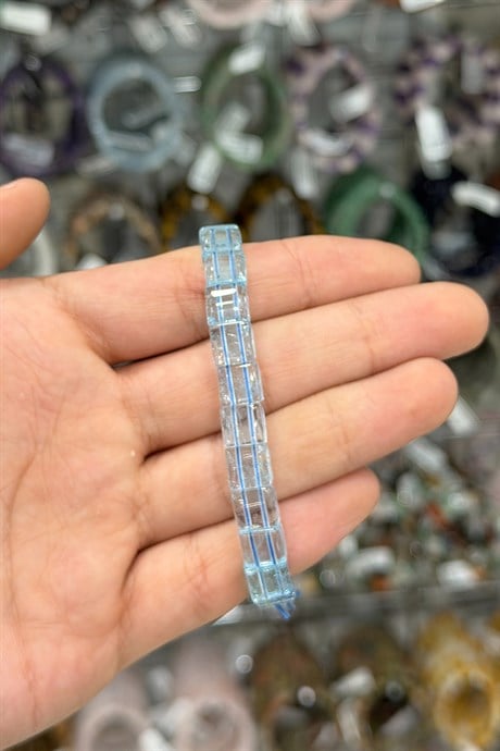 Topaz Taşı Kare Kesim Doğal Taş Bileklikler [AA]