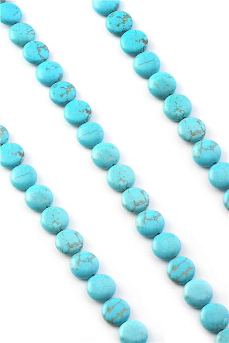 Turkuaz Doğal Taş Daire Kesim 14mm Dizi