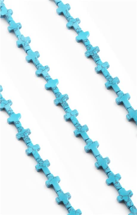 Turkuaz Doğal Taş Parlak Mavi Haç Kesim 12x16mm Dizi [AA]