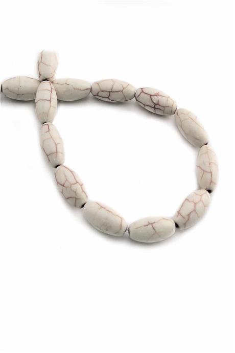 Turkuaz Sıkma Arpa Kesim Beyaz 8mm Dizi