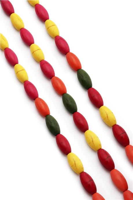 Sıkma Turkuaz Arpa Kesim Karışık 6mm Doğal Taş Dizi