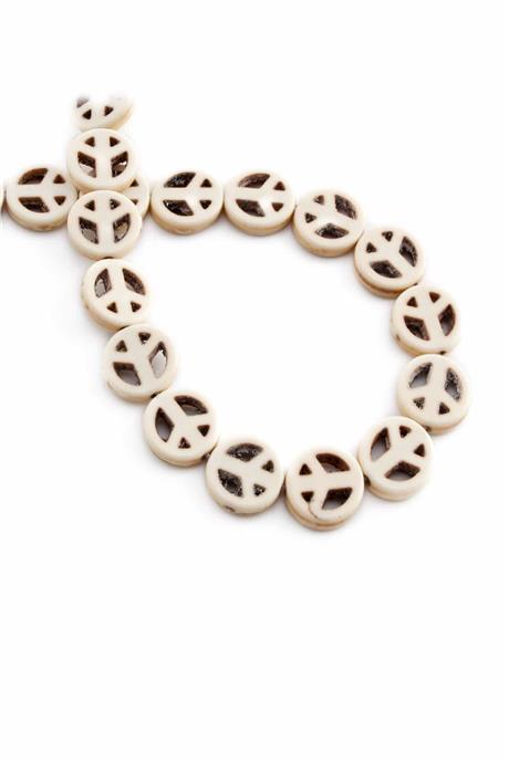 Turkuaz Taşı Barış Kesim Parlak Beyaz 12x3mm Doğal Taş Dizi [B+]