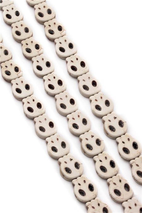 Sıkma Turkuaz Taşı Hayalet Kesim Beyaz 13x15mm Doğal Taş Dizi