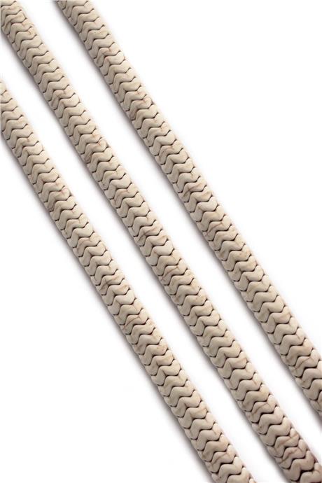 Turkuaz Sıkma Doğal Taş Parlak Beyaz Rondela Kesim 8x3mm Dizi [B+]