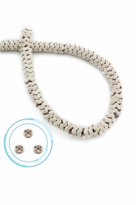 Sıkma Turkuaz Rondela Kesim Beyaz 6x3mm Doğal Taş Dizi