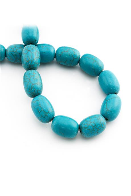 Sıkma Turkuaz Taşı Silindir Kesim 13x18mm Mavi Dizi