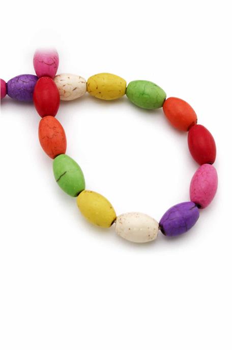 Sıkma Turkuaz Taşı Arpa Kesim 8x12mm Karışık Dizi