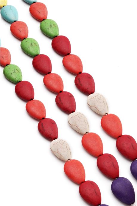 Sıkma Turkuaz Damla Kesim Karışık 13x17mm Doğal Taş Dizi