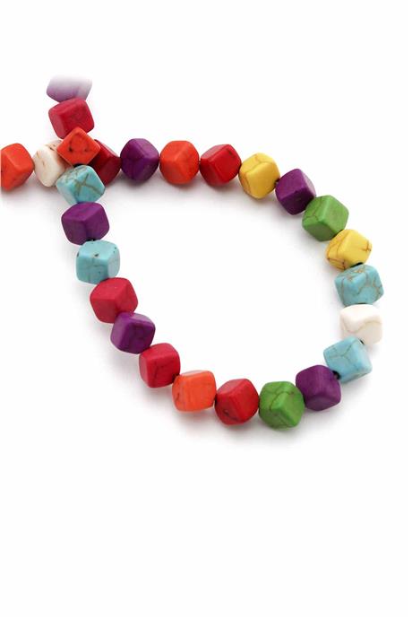 Turkuaz Taşı Dörtgen Kesim Parlak Karışık 6x6mm Doğal Taş Dizi [B+]