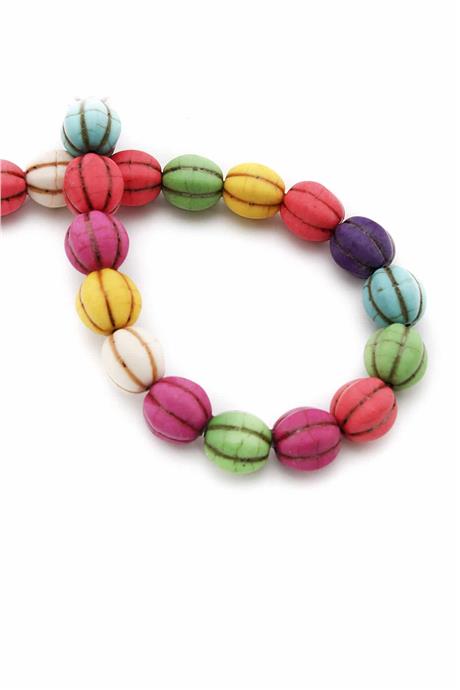 Turkuaz Taşı Kabak Kesim Parlak Karışık 10mm Doğal Taş Dizi [B+]