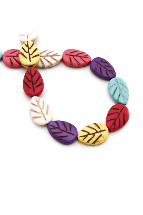 Sıkma Turkuaz Taşı Yaprak Kesim Karışık 12x18mm Doğal Taş Dizi