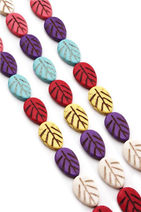 Sıkma Turkuaz Taşı Yaprak Kesim Karışık 12x18mm Doğal Taş Dizi