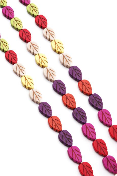 Turkuaz Taşı Yaprak Kesim Parlak Karışık 9x13mm Doğal Taş Dizi [B+]