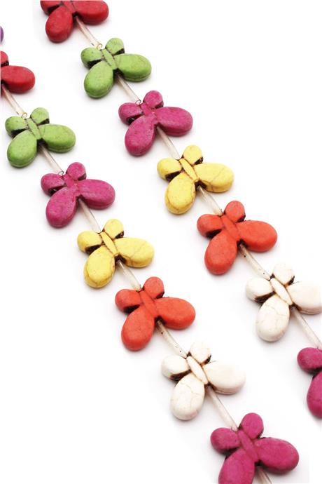 Sıkma Turkuaz Kelebek Kesim Karışık Doğal Taş Dizi